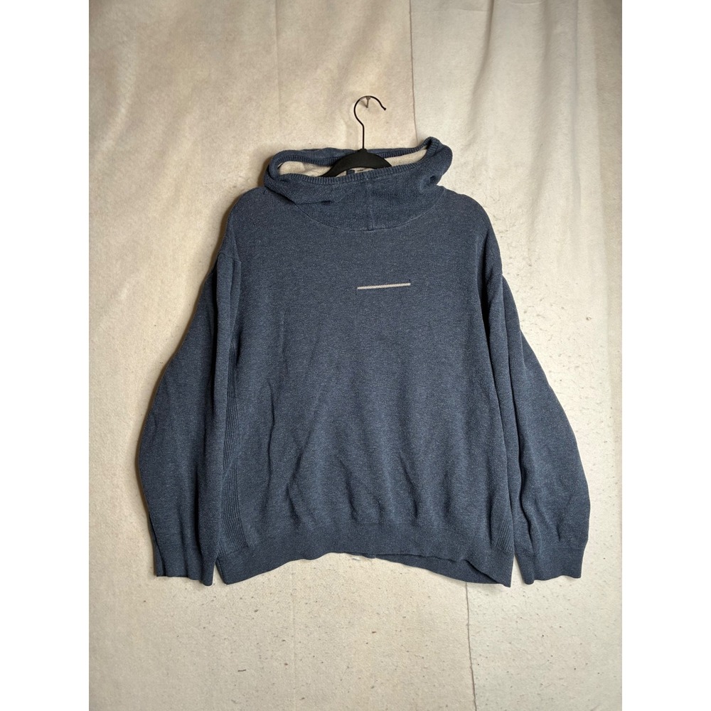Marine Layer Mens XL Blue Cowl Neck Hoodie Cotton Modal Knit Pullover 4524